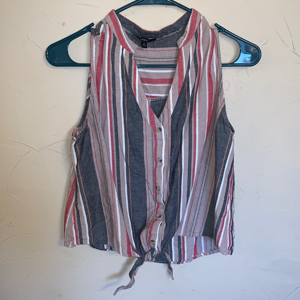 Crop button up tank top M